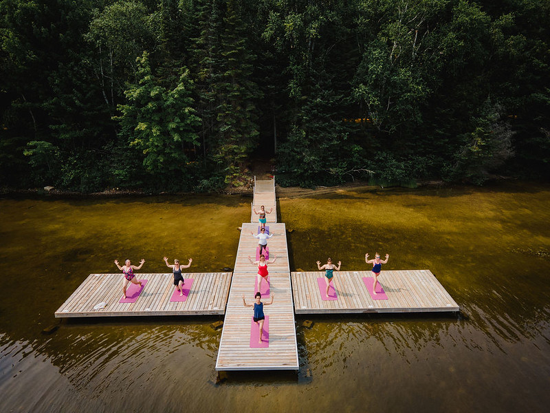 Yoga on the dock algonquin Park