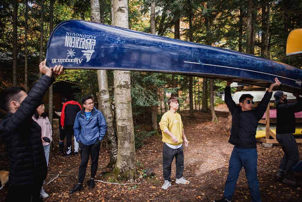 Carrying a Canoe Algonquin Park