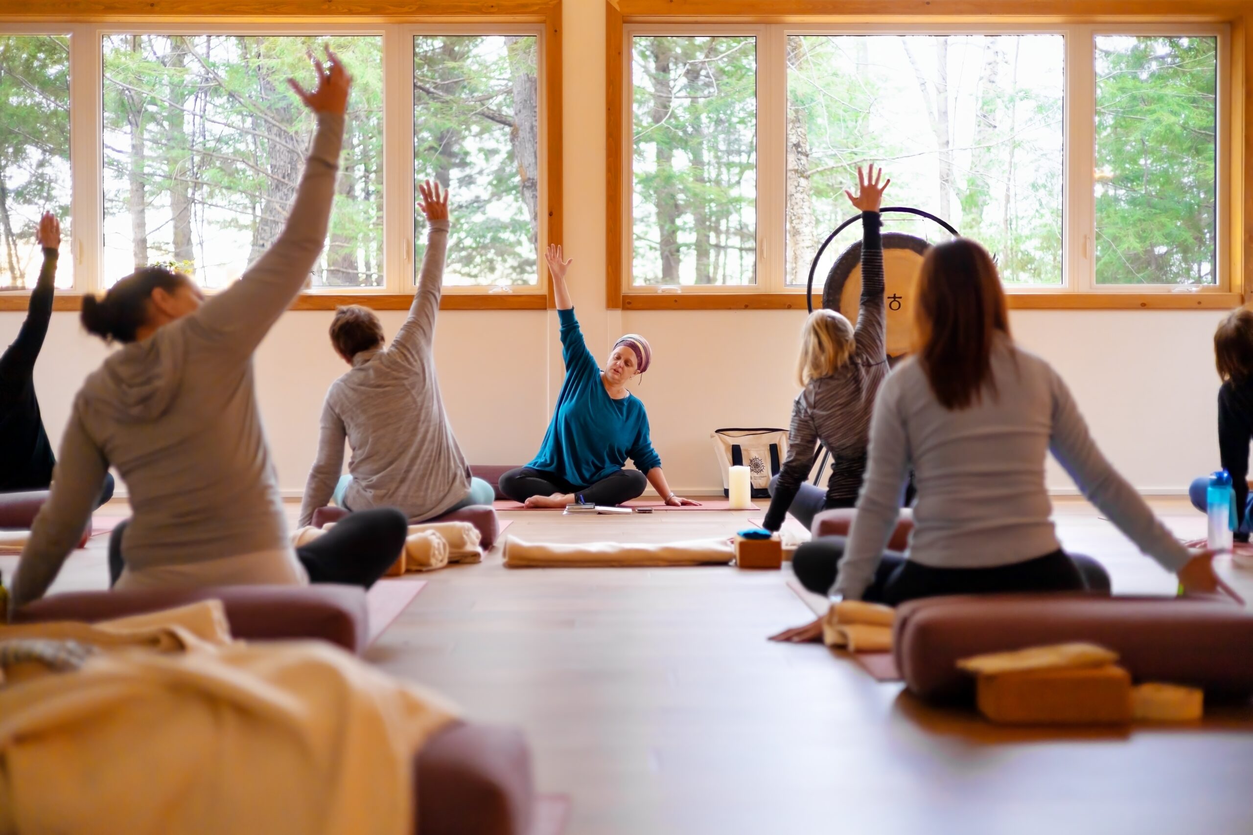 Devinder Kaur teaching yoga practice