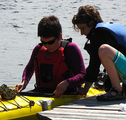 Geting out of the Kayak at Northern Edge Algonquin