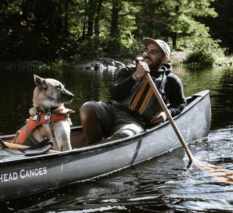 Tim Carrying a canoe